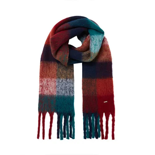 JOULES "Folley" brushed check scarf - Navy/green!