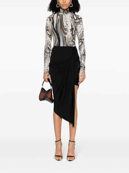 MUGLER (LN) Warped snakeskin print bodysuit! 38