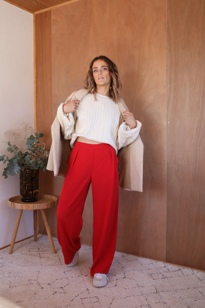 HEIDI FRANK (LN) Willow wide leg pant - Lipstick! 10-12