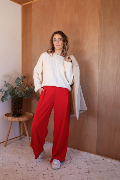 HEIDI FRANK (LN) Willow wide leg pant - Lipstick! 10-12