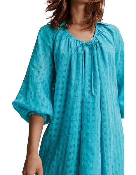 COUNTRY ROAD - Ramie + linen gathered neck mini dress! 14