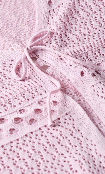CITY CHIC (LN) Crochet wrap cardi - Blush! 16