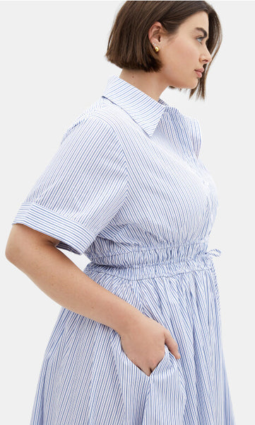 CITY CHIC - Lana pinstripe shirt dress! 16