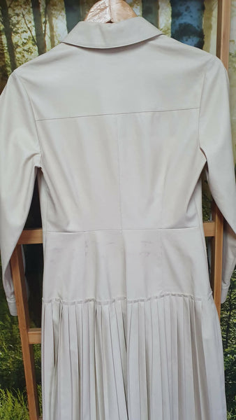 TED BAKER (LN) Faux leather pleated midi shirt dress! 10