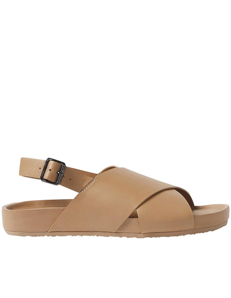 ASSEMBLY LABEL - Crossover leather sandal - Tan! 41