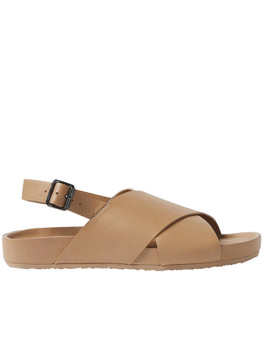 ASSEMBLY LABEL - Crossover leather sandal - Tan! 41