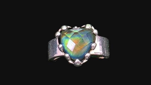 STOLEN GC - Moodstone heart silver ring!