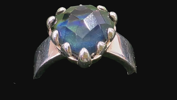 STOLEN GC - Moodstone heart silver ring!