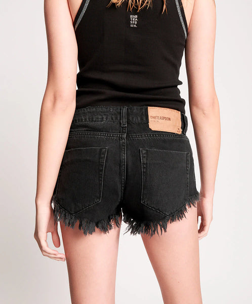 ONE TEASPOON (BN) "Bonita" worn black denim short! 25/7