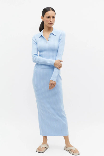 SEED (LN) Sky blue rib knit skirt! 10