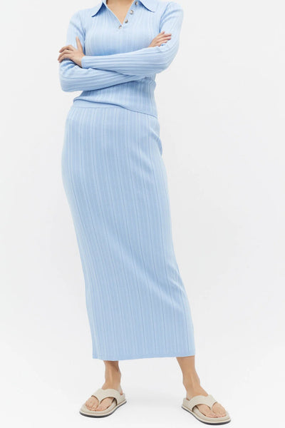SEED (LN) Sky blue rib knit skirt! 10