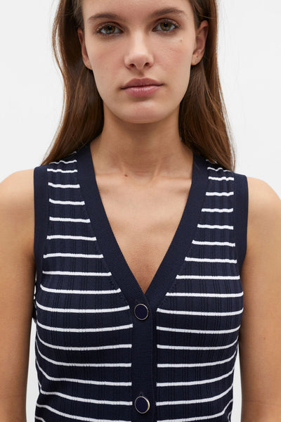 SEED (LN) Stripe rib knit button midi dress! 8-10
