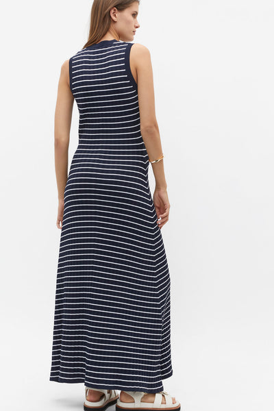 SEED (LN) Stripe rib knit button midi dress! 8-10