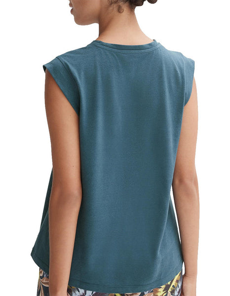 TRENERY (LN) Linen + cotton A line tank - Teal! 12