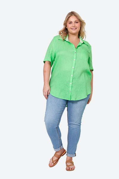EB & IVE (LN) La Vie linen shirt - Kiwi! 16