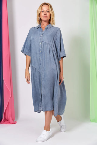 EB & IVE - Elan tencel midi shirt dress! 8-18