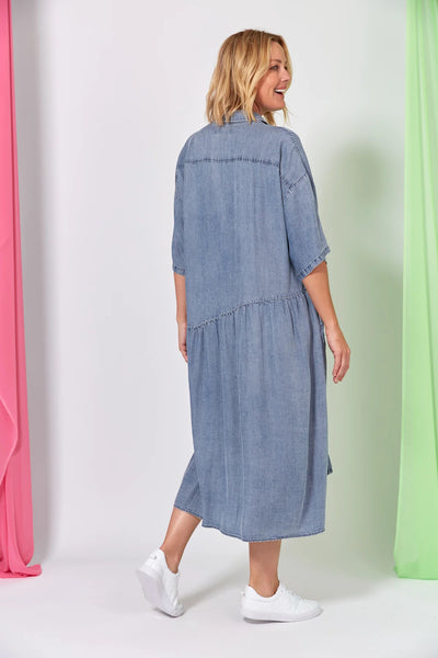 EB & IVE - Elan tencel midi shirt dress! 8-18