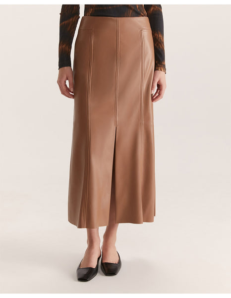 SABA (LN) Viv panel faux leather midi skirt! 8