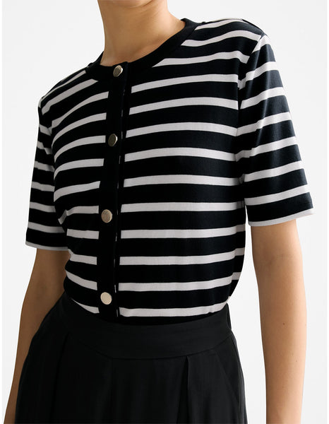 TRENERY (LN) Cotton stripe button through top! 12