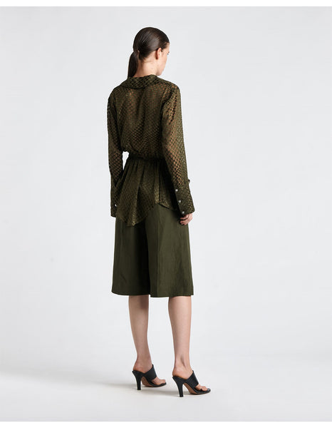 CUE - Geometric burnout faux wrap top! 12