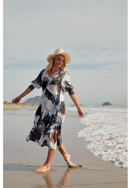 ZAFINA - Sabrina abstract tiered midi dress! 18