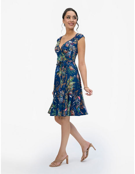 LEONA EDMISTON "Stella" holiday print wrap dress! 14