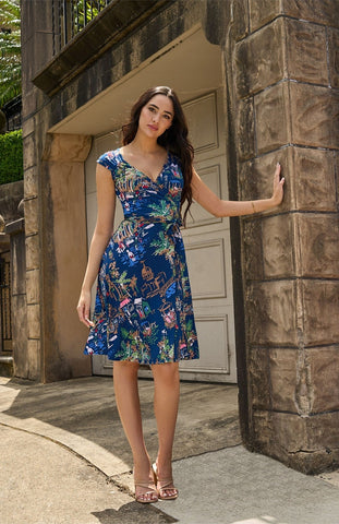 LEONA EDMISTON "Stella" holiday print wrap dress! 14