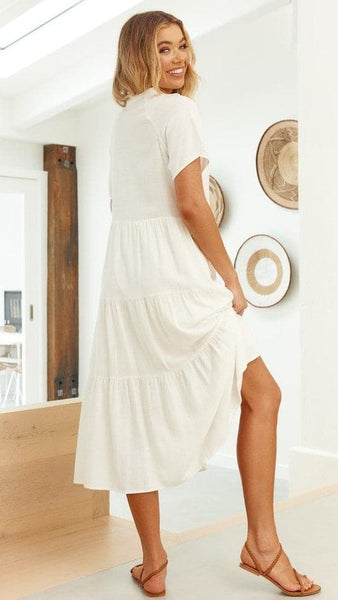 BILLY J (BN) "Kimberly" linen midi dress! 10