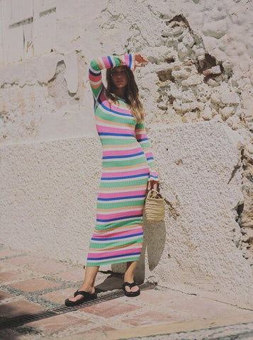 CHARLIE HOLIDAY - Martina rib knit maxi dress! 8-10