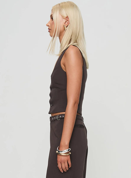 PRINCESS POLLY (BN) "Airi" waistcoat - Brown! 8