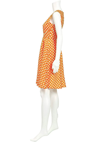 KATE SPADE - Orange gingham silk blend dress! 6