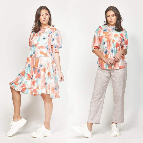 LEO + BE - Identity top - Apricot watercolour print! 14