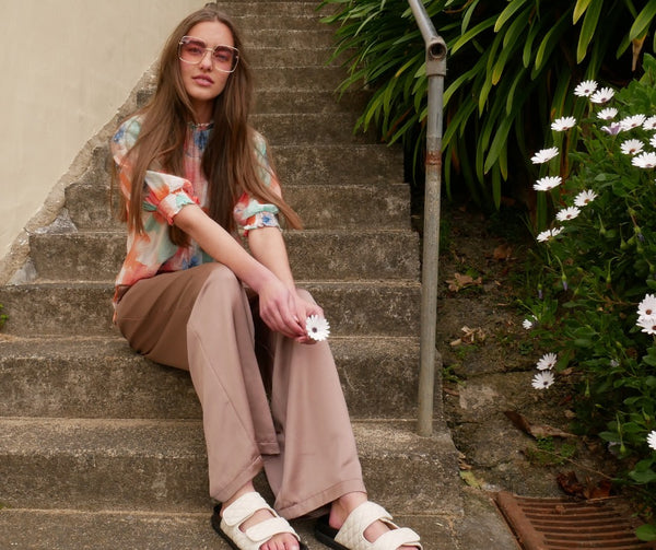 LEO + BE - Identity top - Apricot watercolour print! 14