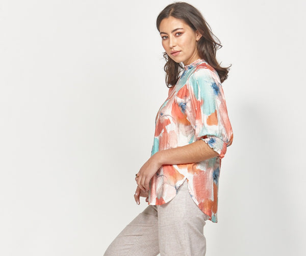 LEO + BE - Identity top - Apricot watercolour print! 14