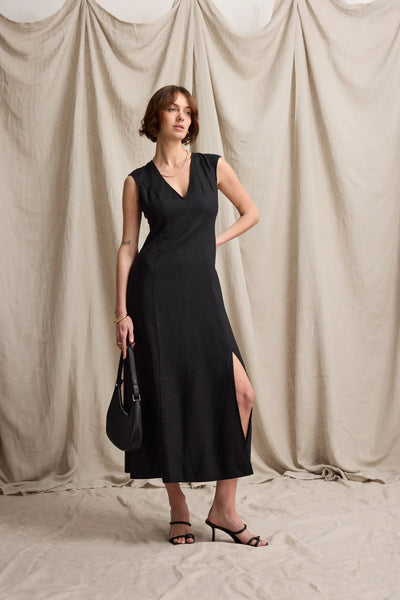 MAX (LN) Alice V neck French linen dress! 10