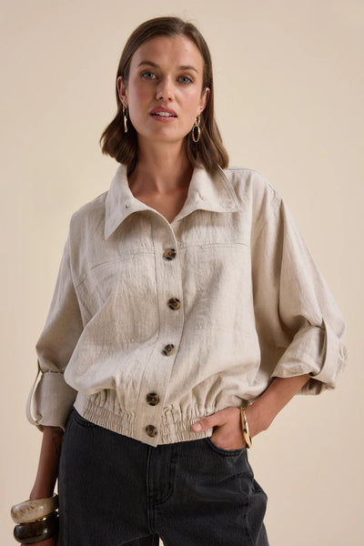 MAX (LN) Linen Hudson gathered waist jacket! 12-14