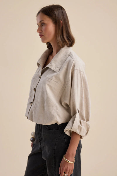 MAX (LN) Linen Hudson gathered waist jacket! 12-14