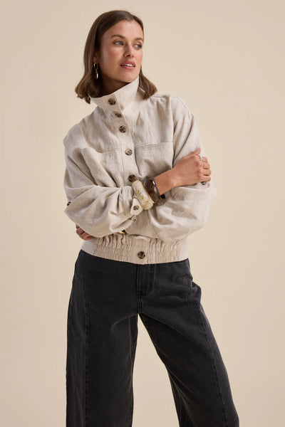 MAX (LN) Linen Hudson gathered waist jacket! 12-14