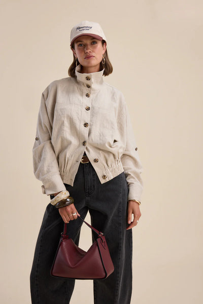MAX (LN) Linen Hudson gathered waist jacket! 12-14
