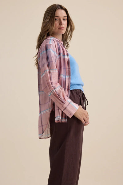 MAX (LN) Carmen lyocell/linen shirt - Pink plaid! 18
