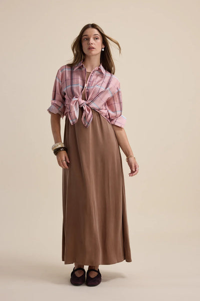MAX (LN) Carmen lyocell/linen shirt - Pink plaid! 18