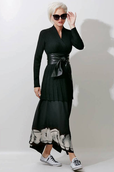 PAULA RYAN (NZ) "Feather print A line" panel skirt! 12