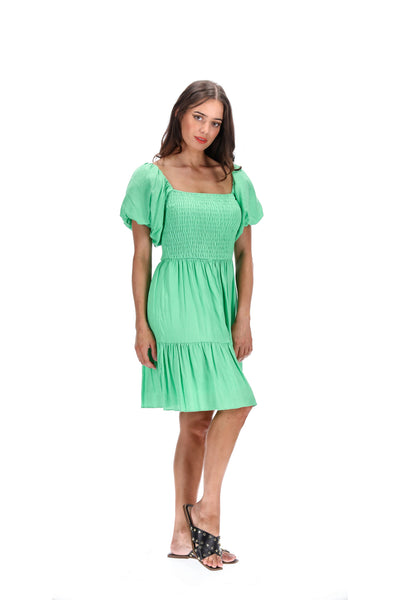 AMAYA - Elle puff sleeve dress - Parrot green! 12