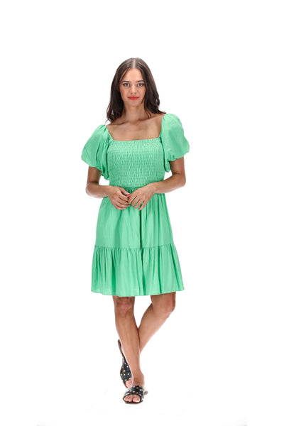 AMAYA - Elle puff sleeve dress - Parrot green! 12