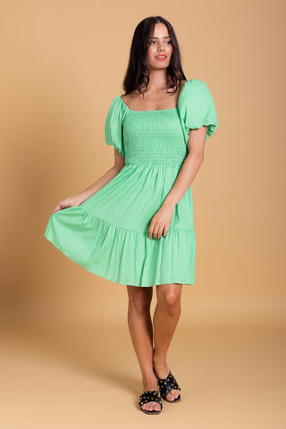 AMAYA - Elle puff sleeve dress - Parrot green! 12