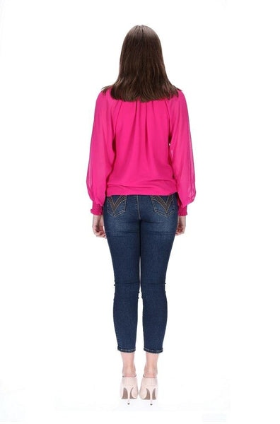 PRETTY BASIC "Seth" shirred high neck top - Pink! 12