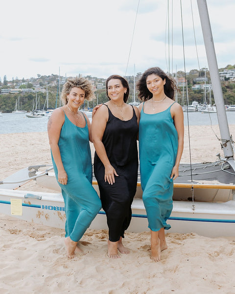 VINE APPAREL (BN) Teal Kinsley slip maxi dress! 18