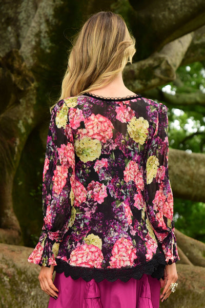 TRELISE COOPER "Miles Per Flower" hydrangea top! 12