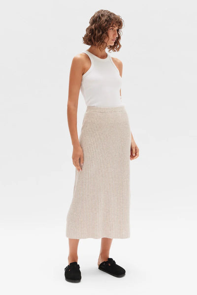 ASSEMBLY LABEL - Wool + cashmere rib knit skirt! 10-12