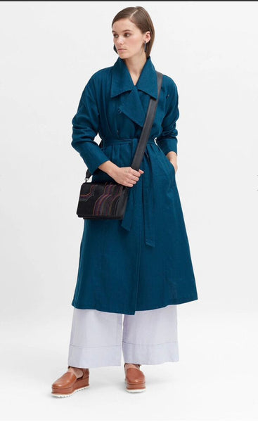 ELK (LN) Anneli french linen trench coat - Teal! 12-14